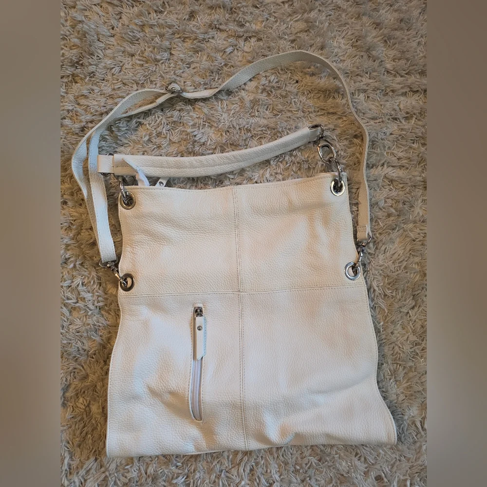 Valentina White Pebbled Leather Bag